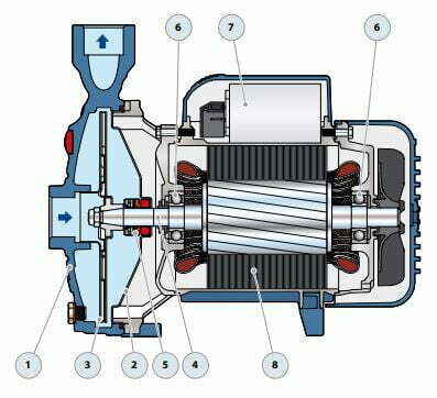 1-4-44 CP210C | Electrobombas Pedrollo | Centrífuga | Hierro | 3 Hp Trifásico | 40 MCA / 40 GPM - Imagen 2