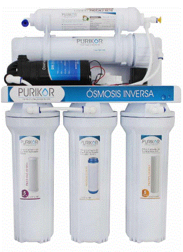 PKRO100-5P SISTEMA DE ÓSMOSIS INVERSA POU, PURIKOR, DE 5 ETAPAS Y FILTRACIÓN DE 5 MICRAS PARA FLUJO DE 100 GPD