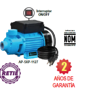 AP-5XP-1127	MOTOBOMBA PERIFÉRICA AQUA PAK SERIE AP, PLUS, 20 LPM, 1 ETAPAS, 1/2 HP, 1 FASE, 127 VOLTS