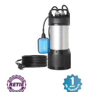 MOTOBOMBA SUMERGIBLE AQUA PAK, SERIE KANKI PLUS, 44 LPM, ACERO INOXIDABLE  /  POLIPROPILENO, DESCARGA 1", 3/4 HP, 1F, 127V