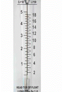 METRO5A0.5	FLUJÓMETRO INDUSTRIAL, SERIE METRO, PURIKOR, PARA MEDIR EL CAUDAL DE LÍQUIDOS Y GASES, 1 A 5 GPM