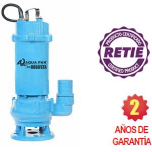 ROBUSTA2.5/20/3230	MOTOBOMBA SUMERGIBLE PARA LODOS, AQUA PAK, SERIE ROBUSTA, 2 HP, 3 F, 230 V, DESCARGA 2" CON ADAPTADOR MANGUERA DE 2.5”, SÓLIDOS 1"