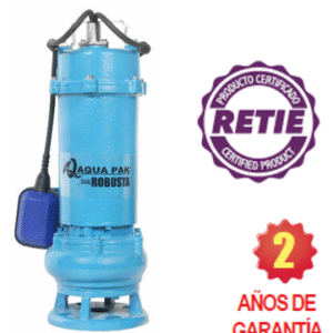 ROBUSTA2.520/1230A	MOTOBOMBA SUMERGIBLE PARA LODOS, AQUA PAK, SERIE ROBUSTA, 2 HP, 1 F, 230 V, DESCARGA 2" CON ADAPTADOR MANGUERA DE 2.5”, SÓLIDOS 1"