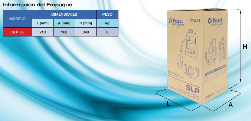 Electrobomba SPL | Para drenaje de aguas limpias | PEARL | Ref SLP 05A16A | 0.5 | 110 | 1 | 5.0 | 1.1/4" - Imagen 3