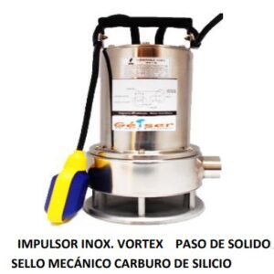 WQ1.1B | ELECTROBOMBA SUMERGIBLE EN ACERO INOXIDABLE PARA AGUAS RESIDUALES | GÉISER | 1.5HP